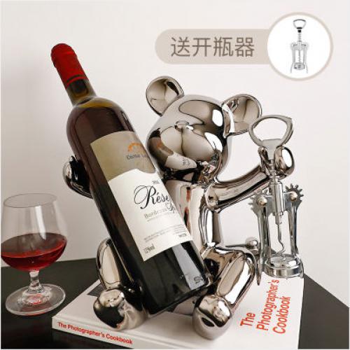 贝汉美暴力熊红酒架摆件轻奢高档家居客厅电视柜酒柜装饰品摆设